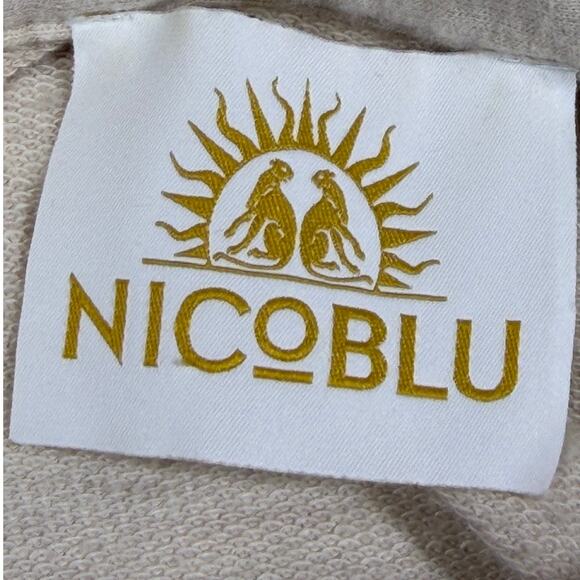 Nicoblue Womens Small Cream Blue 1/4 Zip Long Sleeve Pullover Casual Top Soft - Picture 3 of 10